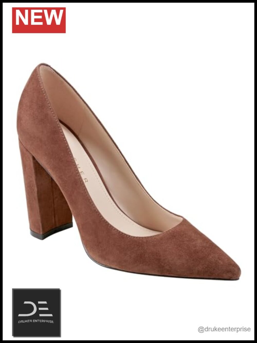 Suede Pointed Toe Block Heel Pumps Ultra High Heel Formal Dress Shoes